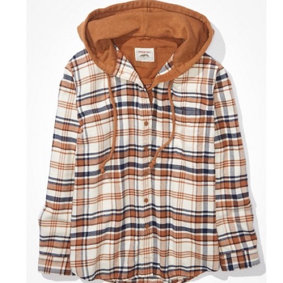 American Eagle Outfitters Tops - AE Cozy Cabin Flannel Hoodie